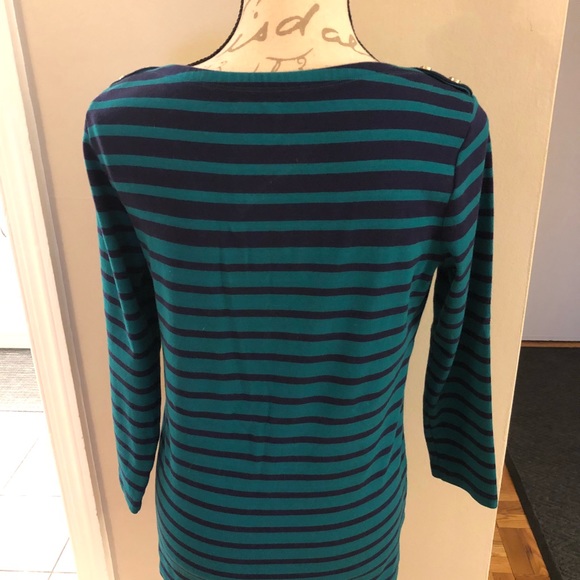 Lands’ End Striped 3/4 Sleeved Shirt Size M - Picture 5 of 5